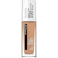 Maybelline Super Stay Full Coverage Liquid Foundation Active Wear Makeup, Up to 30Hr Wear, Transfer, Sweat & Water Resistant, Matte Finish, Sun Beige, 1 Count