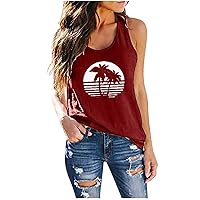 Racer Back Tank Tops Womens 4th of July Workout Tank Top Summer Loose Fit American Flag Shirts Cooling Racerback Tanks