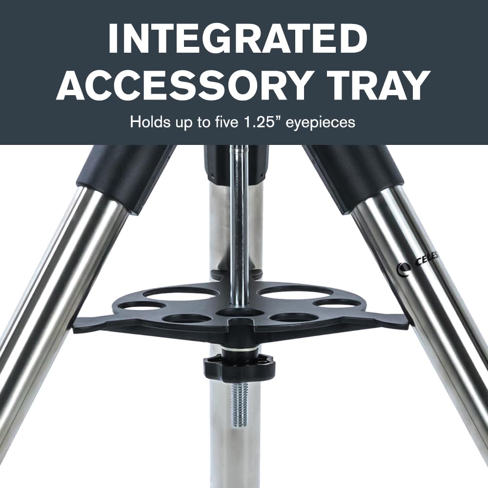 Celestron – Tripod for Tabletop Dobsonians – Solid, Sturdy, Adjustable Tripod – Exclusively for The StarSense Explorer Tabletop Dobsonian – Includes Accessory Tray