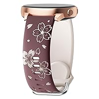 Two-Tone Flower Engraved Bands Compatible with Samsung Galaxy Watch 6/5/4 Band 40mm 44mm, Galaxy Watch 5 Pro 45mm/Watch 6/4 Classic/Active 2,Galaxy Watch 3,20mm Soft Silicone Sport Strap Women