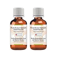 Pure Gurjun Balsam Essential Oil (Dipterocarpus turbinatus) Steam Distilled (Pack of Two) 100ml X 2 (6.76 oz)