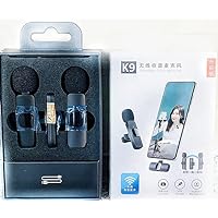 Wireless Microphone K9 Noise canceling vlog Video Recording Product Review (2 mic) (Lightning)