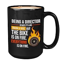 Director Coffee Mug 15 oz, Being A Director Is Easy It's Like Riding A Bike, Present Appreciation For Film Directors Company Office, Black…