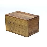 Solid Barn Wood Cremation Urn for Human Ashes,Burial Urn Boxes and Casket for Adult,Funeral Wooden Urn for Man or Woman up to 250 lbs