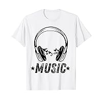 Funny Vintage Retro Headphones Electronic Music Lover DJ T-Shirt