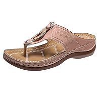 Summer Sandals for Women 2024 Orthopedic Sandals Wedge Sandals Arch Support Slides Flip Flops Walking Wedges Shoes