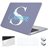 Custom Name Case for MacBook Air 13.6 inch M3/M2 2024 2022 Released A3113/A2681, Customized Personal Hard Shell Laptop Case with Keyboard Cover & Trackpad Film & 2 OTG Adapters