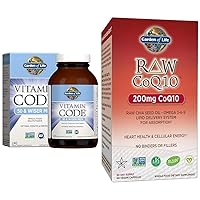 Garden of Life Multivitamin for Men - Vitamin Code 50 & Vegetarian Omega 3 6 9 Supplement - Raw CoQ10 Chia Seed Oil Whole Food Nutrition with Antioxidant Support