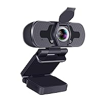 Webcam,Webcam with Microphone,Noise Cancelling 1080P HD 110-Degree View Angle Webcam with Privacy Cover,Plug & Play Camera,USB PC Webcam for Video Conference,Gaming,Online Work,Home Office