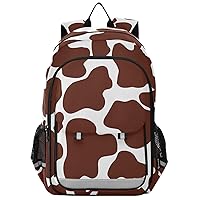 ALAZA Abstract Cow Pattern Brown Casual Daypacks Outdoor Backpack