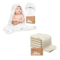 KeaBabies Baby Hooded Towel and Baby Washcloths - Bamboo Viscose Baby Towel, Bamboo Viscose Baby Towels and Washcloths