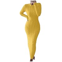 Sweater Dresses for Women,Sexy Bodycon Long Sleeve Dress for Winter Plus Size Pullover Dress for Party Evening