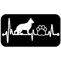 German Shepherd Pet Paw Heartbeat Lifeline Dog Decal Sticker for Car Window 8 Inch BG 139