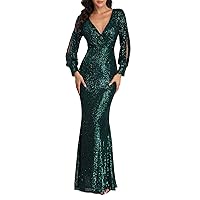 Women's Sexy Sequin Dress Wrap V Neck Ruched Bodycon Spaghetti Straps Cocktail Party Formal Cocktail Dresses for