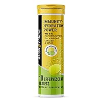 MASON NATURAL Immunity and Hydration Power with Electrolytes, Elderberry, Ginger and Zinc - Immune System Booster, Nutritious Hydration, 10 Effervescent Tablets