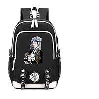 Anime Ciel Phantomhive Backpack Sebastian Bookbag Daypack School Bag Shoulder Bag Style f10