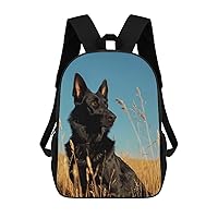 Black German Shepherd Dog 17 Inch Backpack Adjustable Strap Laptop Backpack Double Shoulder Bags Purse for Hiking Travel Work
