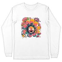 Psychedelic Art Long Sleeve T-Shirt - Flower T-Shirt - Creepy Long Sleeve Tee Shirt