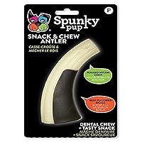 Spunky Pup Snack & Chew Antler Toy | Promotes Healthy Teeth & Gums | Puppy