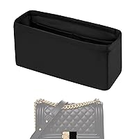 Purse Handbag Silky Organizer Insert Keep Bag Shape Fits LV Chanel Leboy Small/Medium/New Medium/Large Bags, Luxury Handbag Tote Lightweight Sturdy(Small 20,Black)