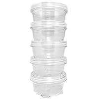 Storage Containers Clear Stackable Interlocking Detachable with Lid 5 for Beads Food Jewelry Coins Medicine Screws Nuts - 3 1/2