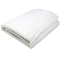White Cotton Thermal Blanket, 66” x 90”