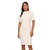Adrianna Papell Women's ROLL Neck Sheath with V Back, Ivory