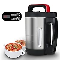 Soup Maker Machine 2L, 8 in 1 Multi-Funcation Soup and Smoothie Maker with Led Control Panel, Stainless Steel Hot Soup Maker Electric, Makes 3-6 Servings Smart Living for Home Use Red