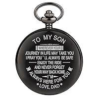 Engraved Pocket Watches for Son Watch Personalized Gift for Son Graduation Gift from Mom, from Dad
