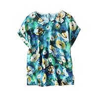 UAISI2018 Women 100% Silk Short Shirt Casual Summer Coat