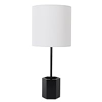 Decor Therapy Jade Candlestick Table Lamp with Organizer Tray, Black (TL23955)
