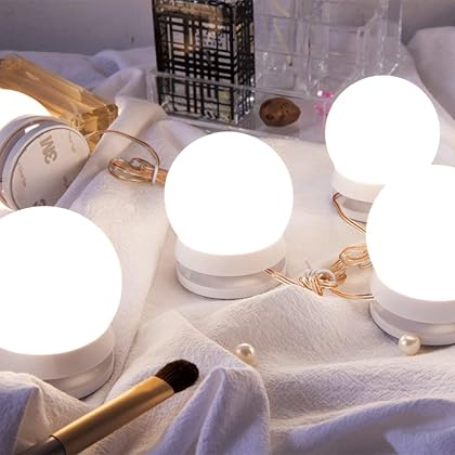 Chende LED Vanity Light for Mirror, Hollywood Style Makeup Lights with Dimmer and 12V Adapter, Stick on Vanity Mirror, (Mirror Not Included)