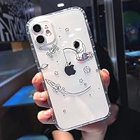 Cute Cartoon Astronaut Phone Case for iPhone 11 13 Pro MAX XS XR X 12 7 8 Plus Clear Soft TPU Shockproof Back Cover,Fishing,for iPhone 8 Plus