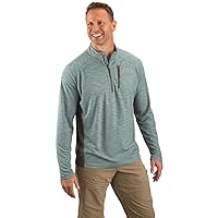 Guide Gear Men's Insect Shield Quarter-Zip Long-Sleeve Performance Pullover Shirt Moisture-Wicking Fast-Dry T-Shirt
