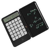 Calculator, Scientific Calculators 12 Digit Calculator, Notepad with 6.5 Inch LCD Writing Tablet, Rechargeable, for Office Home Business Either Back to School Gift-Black