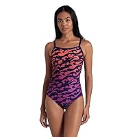 ARENA Performance Surf's Up Women's Swimsuit Light Drop Back One Piece MaxLife Pool Training Suit for Frequent Swimming