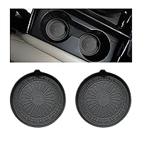 2 PCS Car Cup Coasters, Silicone Coaster for Car Cupholder, Anti Slip Insert Cup Mats Coaster, 2.76'' Diameter Universal for Most Cars, Car Interior Accessories (Black)