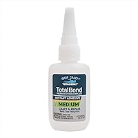 TotalBoat Medium CA Glue - TotalBond Cyanoacrylate Super Glue Adhesive for Wood, Plastic, Glass, Metal, Epoxy and Crack Repair - 2 oz