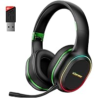 Bluetooth Gaming Headset, Dual-Driver Wireless Headphones Only for Phone, 3.5mm Cable Wired for X-Box, PS4, PS5, 30H Playtime with RGB Light, Hi-Fi Stereo Immersive Vibrating Gaming Sound
