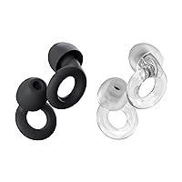 Loop Earplugs Everyday Bundle (2-Pack) – Loop Quiet (Black) + Loop Engage (Crystal) | Reusable Ear Plugs for Sleep, Focus, Noise Sensitivity, Socializing & More | 26 dB/16 dB Noise Reduction