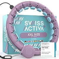 Swiss Activa+ Infinity Hoop Smart Weighted Hula Hoop - Smart Hula Hoop Fit- Exercise Hoola Hoop Exercise Equipment- Adult Hula Hoops for Exercise- Hula Hoops for Women Weight Loss