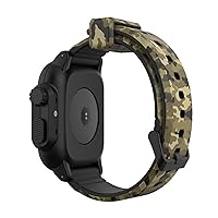 for Apple Watch Camouflage Sport Bracelet Waterproof Case+Silicone Strap Cove Series 7/SE/6/5/4/3/2/1 Strap 40mm 42mm 44mm Watch Case (Color : Camouflage 5, Size : 44mm)