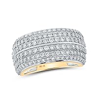 The Diamond Deal 10kt Yellow Gold Mens Round Diamond Pave-set Band Ring 2-1/2 Cttw