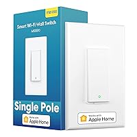Smart Light Switch Supports Apple HomeKit, Siri, Alexa, Google Assistant & SmartThings, 2.4GHz Wi-Fi Light Switch, Neutral Wire Required, Single Pole, Remote Control Schedule, 1 Pack