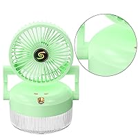 Foldable Misting Fan Rechargeable Fan Spray Water Misting Fan Cooling Fan With Night Light For Travel Office Fan, Green