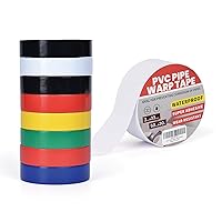 8Rolls Electrical Tape Multicolor 3/4 in x 66ft+Corrosion Protection Pipe Tape Waterproof PVC White Tape 2Inch X 33Yard