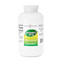 GeriCare Vitamin C 500 mg, Antioxidant, Immune System Support, Nutritional Supplement Tablets, 1000 Count (Pack of 1)