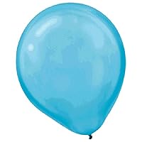 Caribbean Blue Pearl Latex Balloons - 12