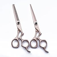 Hair Scissors/Shears Set 6'' – Dream Reach Barber Shears Set Hairdressing Cutting Shears and Thinning/Texturizing Scissors Kit - Razor Sharp Japanese Steel with Adjustment Tension Screw (Rose gold)