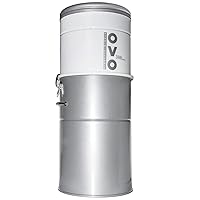 Heavy Duty Powerful Central Vacuum System, Filtration (with or Without Disposable Bags) 35L or 9.25Gal, 700 Air watts, Large Hybrid Vac, White & Silver